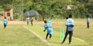 Jolly Ithungu of Kyanjuki Primary School bowling against Katiri Primary School during the Final of the U15 Girls' Tournament.